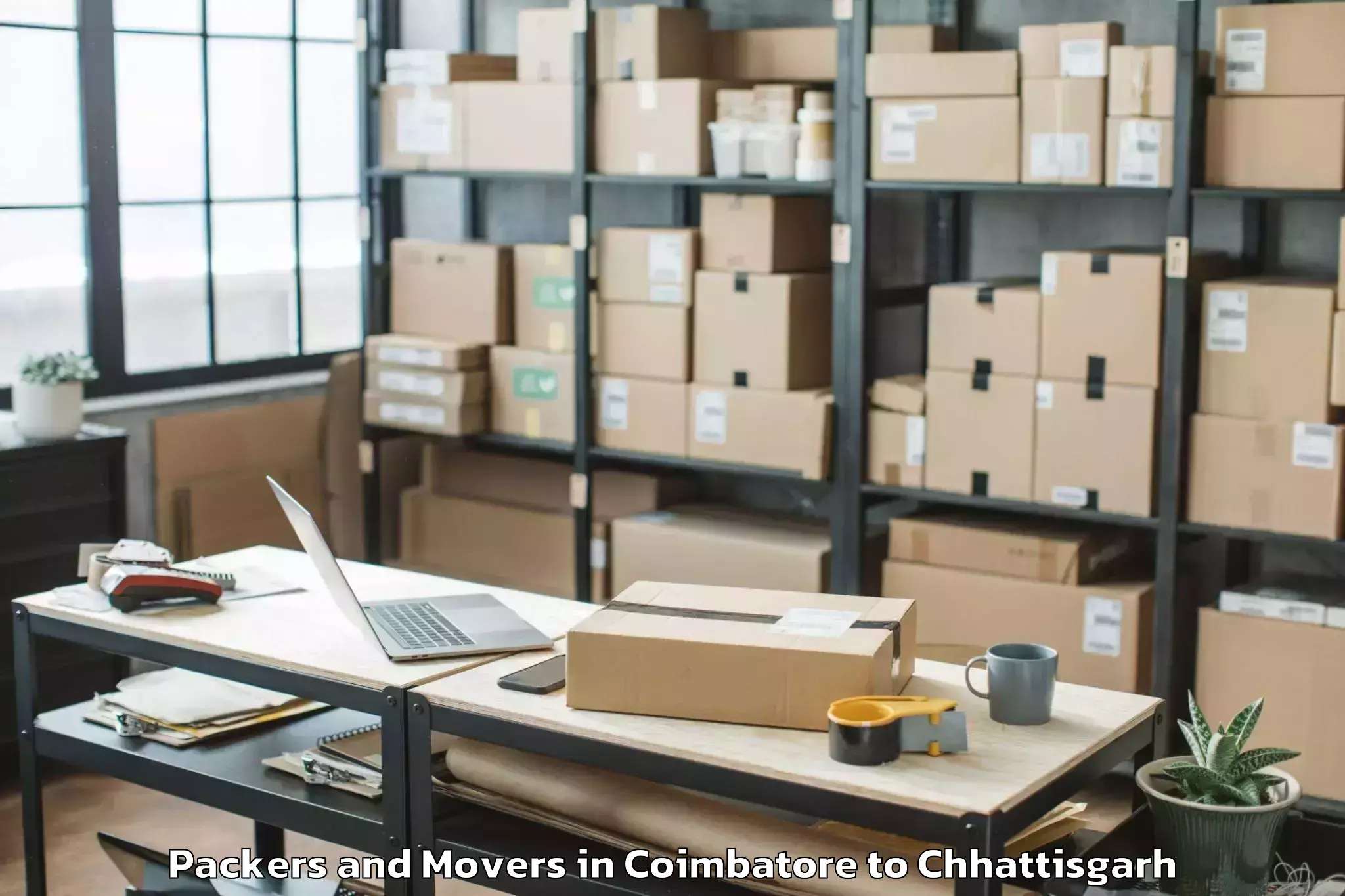 Affordable Coimbatore to Bastanar Packers And Movers